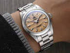 ADDIESDIVE AD2030 36MM Deepseahunter automatic with sand wave dial and steel oyster bracelet, shown on wrist