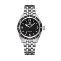 ADDIESDIVE AD2033 41MM Diver's 200M quartz with black dial, Arabic numerals, black bezel and steel bracelet, front view