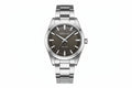 ADDIESDIVE AD2066 36MM bubble mirror glass with dark grey dial, silver case and steel oyster bracelet, front view