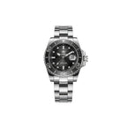 ADDIESDIVE AD2089 Diver's 200M quartz with black sunburst dial, grey bezel and steel oyster bracelet, front view