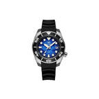 ADDIESDIVE AD2102 NH35 automatic Explorer-style variant with blue dial, Arabic numerals and steel bracelet, front view