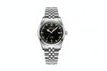 ADDIESDIVE AD2117 NH35 automatic vintage-style with black dial, cream lume markers and jubilee steel bracelet, front view