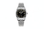 ADDIESDIVE AD2117 NH35 automatic vintage-style with black dial, cream lume markers and jubilee steel bracelet, front view