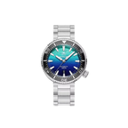 ADDIESDIVE AD2526 1000M automatic dive watch with blue-to-teal gradient dial, black bezel and steel bracelet, front view
