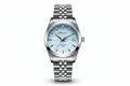 ADDIESDIVE 39MM automatic watch with ice blue wave-textured dial, silver case and jubilee steel bracelet, front view