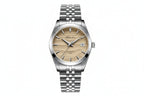 ADDIESDIVE 39MM automatic watch with sand wave-textured dial, silver case and jubilee steel bracelet, front view