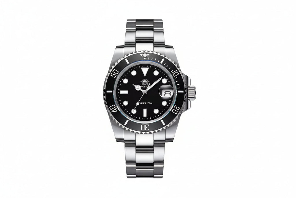 ADDIESDIVE MY-H3-2QZ with black on black dial, caseback view