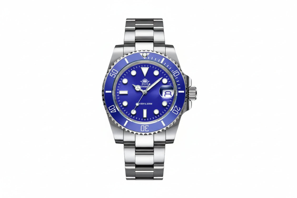 ADDIESDIVE MY-H3-2QZ with blue dial, side view