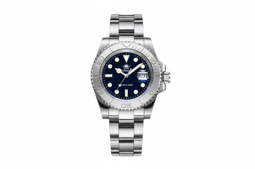 ADDIESDIVE MY-H3-C Men's Diver Watch with silver dial, detail view