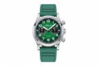ADDIESDIVE VK64 38MM quartz chronograph with green dial, black sub-registers and green rubber strap, front view