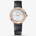 Agelocer Baikal Happy Diamond women's quartz watch, white mother-of-pearl dial, floating diamonds, rose gold case
