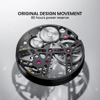 Agelocer original tourbillon movement with 80-hour power reserve and 25 jewels, close-up detail