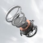 Exploded view of Agelocer Astronomer moonphase watch crystal, dial and movement