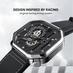 Agelocer Racing Fast & Furious watch, racing-inspired design feature, black leather