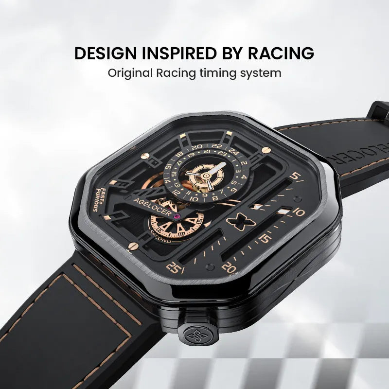 Agelocer Racing Fast & Furious watch, racing-inspired design feature