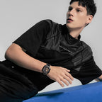Agelocer Racing Fast & Furious watch worn on wrist, menswear lifestyle shot