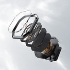 Exploded view of Agelocer Racing Fast & Furious steel watch showing octagonal case and automatic movement