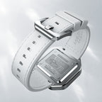 Agelocer Racing Fast & Furious women's white leather strap with signed pin buckle, close-up detail