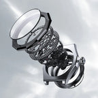 Exploded component view of Agelocer Schwarzwald automatic skeleton watch case, dial ring and movement