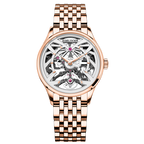Agelocer Schwarzwald women's skeleton watch in rose gold with a matching rose gold bracelet