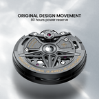 Agelocer Volcano Flame original design movement with 80-hour power reserve and 35 jewels, close-up detail