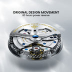 Agelocer World Time original design movement with 80-hour power reserve and 27 jewels, close-up detail