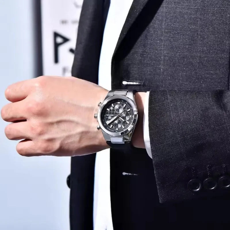 BENYAR BY-5206 Men's Quartz Chronograph Watch - Leather, detail view