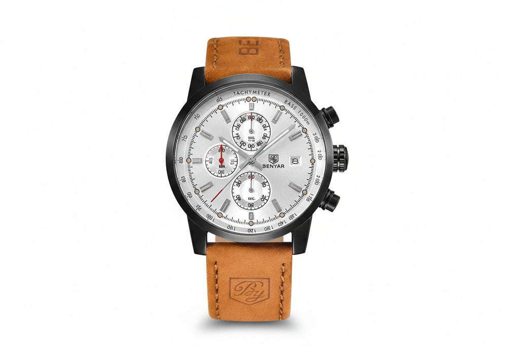 BENYAR BY-5102 Men's Quartz Chronograph Sports Watch with brown dial, lifestyle shot