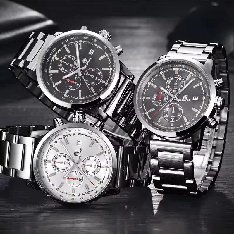 BENYAR BY-5102 Men's Quartz Chronograph Sports Watch, shown on wrist