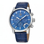 BENYAR BY-5104M Chronograph Sport with leather blue dial, side view