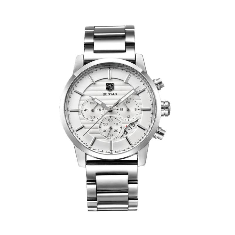 BENYAR BY-5104M Chronograph Sport with steel white dial
