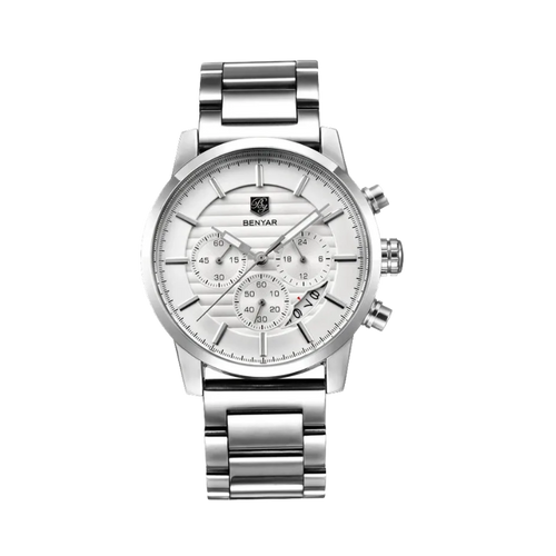 BENYAR BY-5104M Chronograph Sport with steel white dial