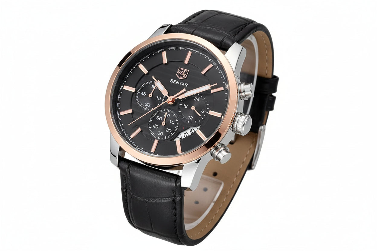 BENYAR BY-5104M Chronograph Sport with brown dial, clasp detail