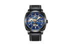 BENYAR BY-5121 Automatic Skeleton Watch Square Dial - Leather with black blue dial