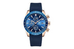 BENYAR BY-5140 Men's Casual Quartz Watch with sky blue dial, angled view
