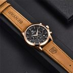 BENYAR BY-5160 Men's Sport Chronograph Watch - Leather, clasp detail