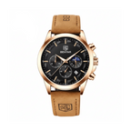 BENYAR BY-5160 Men's Sport Chronograph Watch - Leather with black dial, lifestyle shot