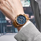 BENYAR BY-5160 Men's Sport Chronograph Watch - Leather, caseback view