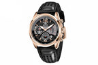 BENYAR BY-5171 Men's Quartz Sports Chronograph Watch - Leather with rose gold black dial