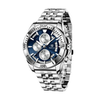 BENYAR BY-5180 Chronograph with blue silver dial, angled view