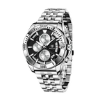 BENYAR BY-5180 Chronograph with silver black dial, detail view