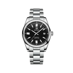 BENYAR BY-5185 Men's Automatic Watch with black dial, angled view