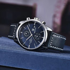BENYAR BY-5187 Blue Dial Blue Leather Strap Chronograph Watch Lifestyle Shot