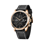 BENYAR  BY-5187 Leather Men's Quartz Watch, caseback view