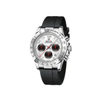 BENYAR BY-5192 Men's Quartz Watch Silicone Strap with white dial, clasp detail