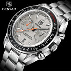 BENYAR BY-5194 Men's Quartz Chronograph Watch, angled view