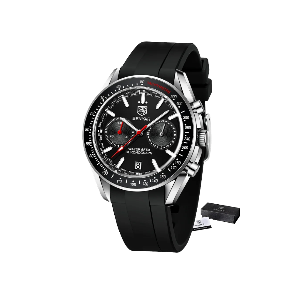 BENYAR BY-5194 Men's Quartz Chronograph Watch with black dial