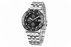 BENYAR BY-5198 Men's Quartz Sports Chronograph Watch with steel silver black dial