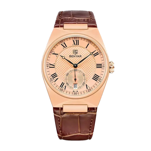 BENYAR 5199 Simple Calendar with gold dial