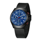 BENYAR BY-5200 43MM Men's Chronograph Watch with black blue dial, lifestyle shot